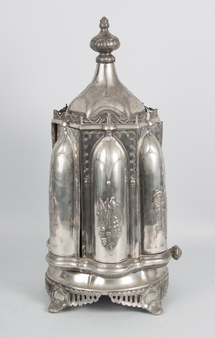 Appraisal: American quadruple-plate caster stand in the Elizabethan Revival style Roswell