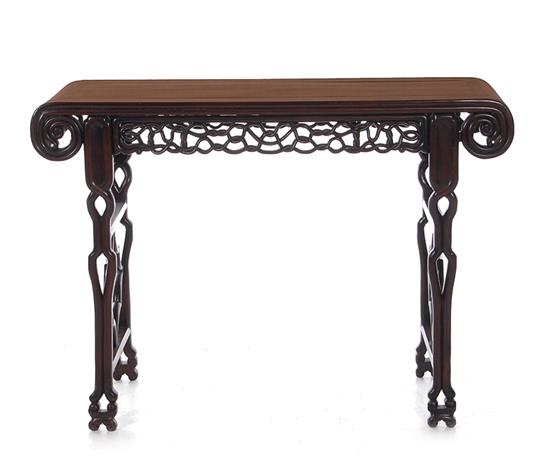 Appraisal: Chinese carved hardwood altar table Qing dynasty carved skirt and