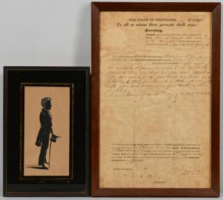 Appraisal: TN Gov Carroll Signed Document Silhouette poss Jackson st item