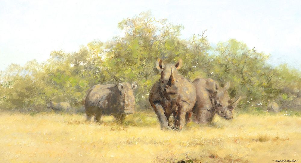 Appraisal: David Shepherd - Black Rhinos Exclusive on Bidsquare David Shepherd