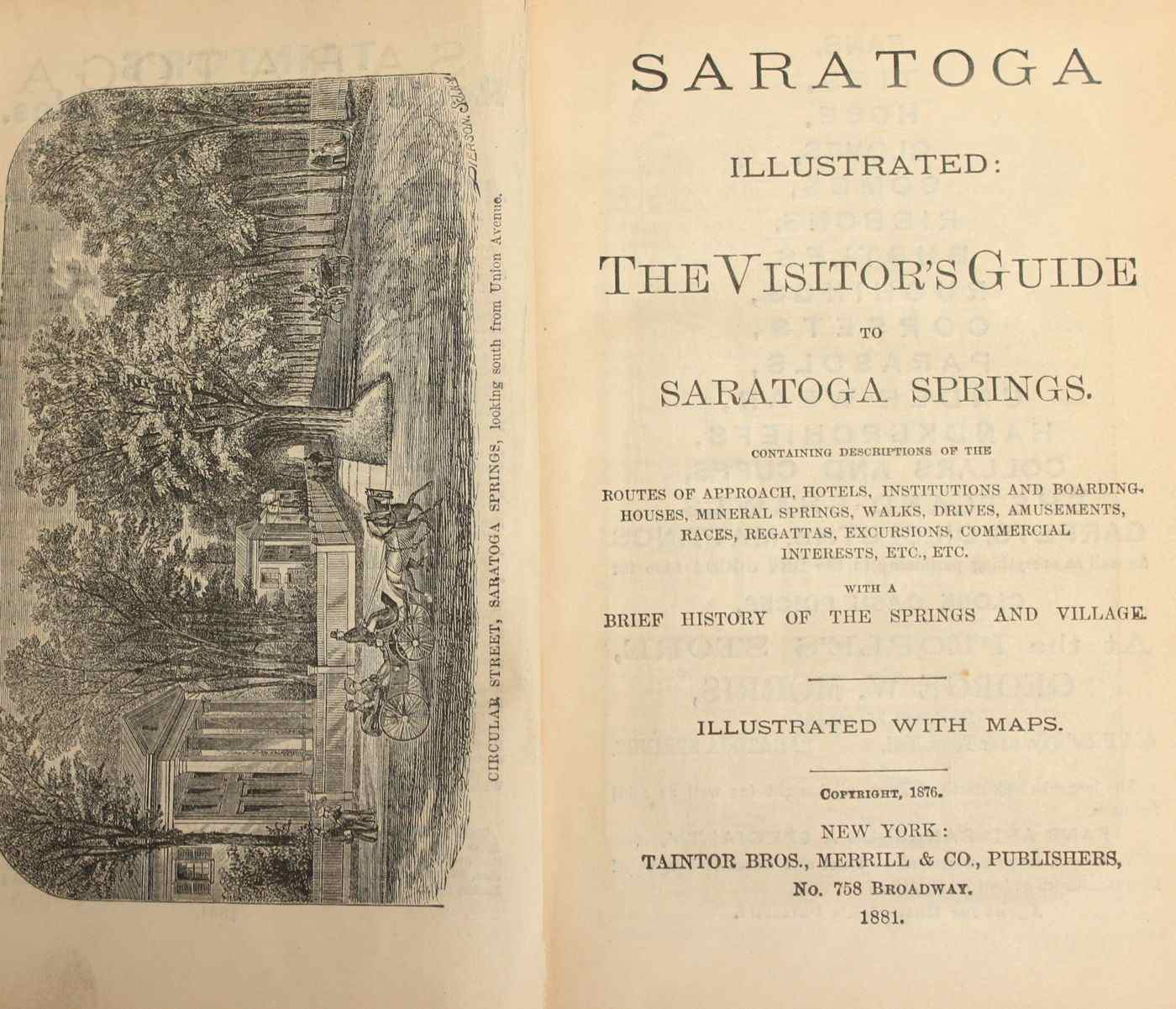 Appraisal: SARATOGA VISITOR'S GUIDE Anonymous Saratoga Illustrated The Visitor's Guide to