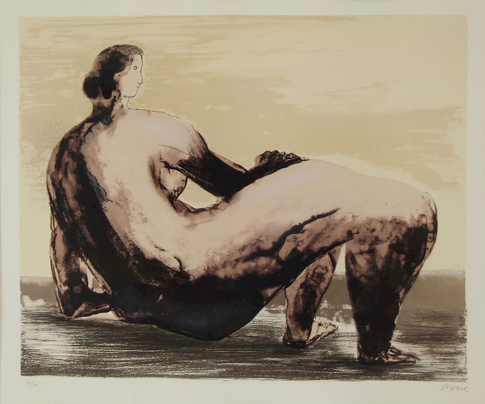 Appraisal: HENRY MOORE ENGLAND - Color Lithograph Reclining Woman II Signed