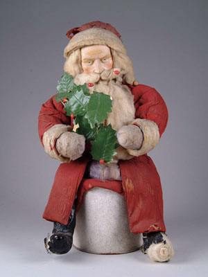 Appraisal: SITTING SANTA CANDY CONTAINER Identical to the Heubach bisque mask