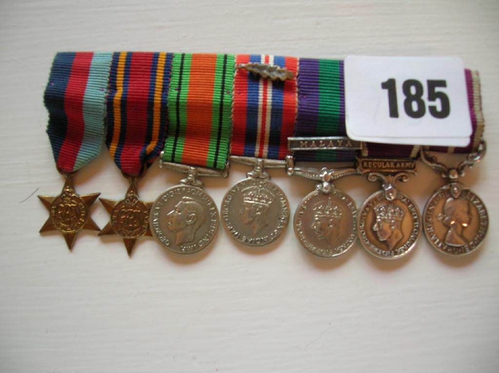 Appraisal: A WWII group of six medals WWII quartet GSM Malaya