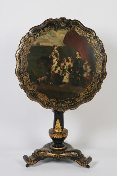 Appraisal: A VICTORIAN PAPIER MACHE TABLE in the manner of Jennens