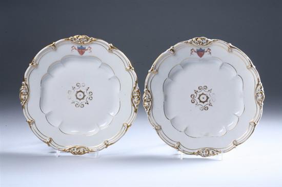 Appraisal: TWO JAMES K POLK WHITE HOUSE PORCELAIN DINNER PLATES mid-