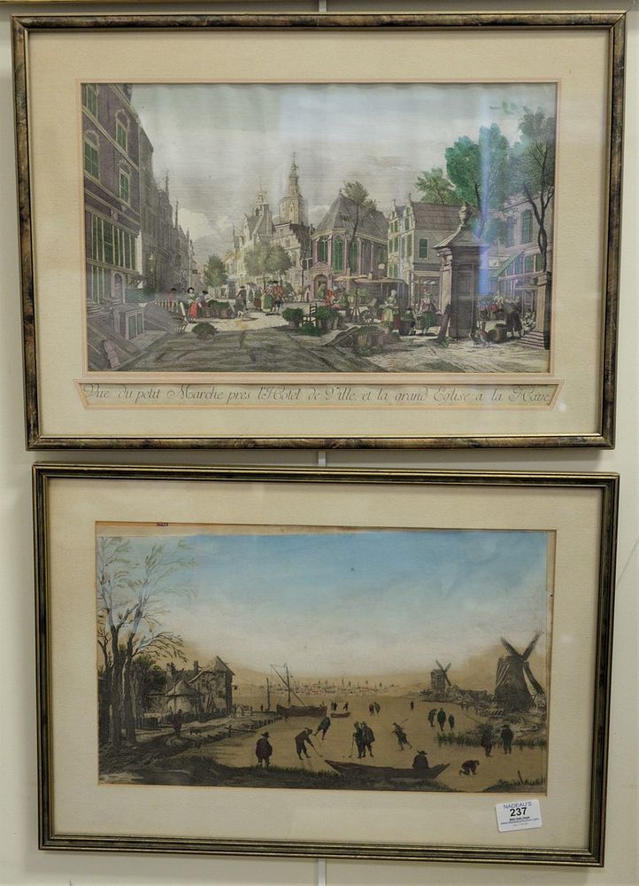 Appraisal: Four Piece Lot to include The Seine signed T F