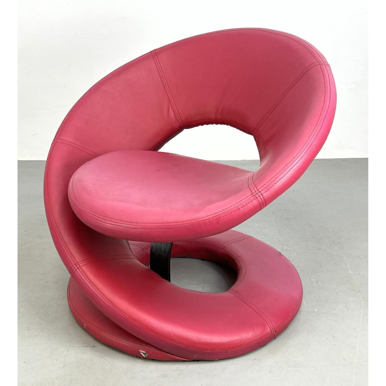 Appraisal: JAYMAR Style Moderne Spring Lounge Chair Modernist form upholstered Pink