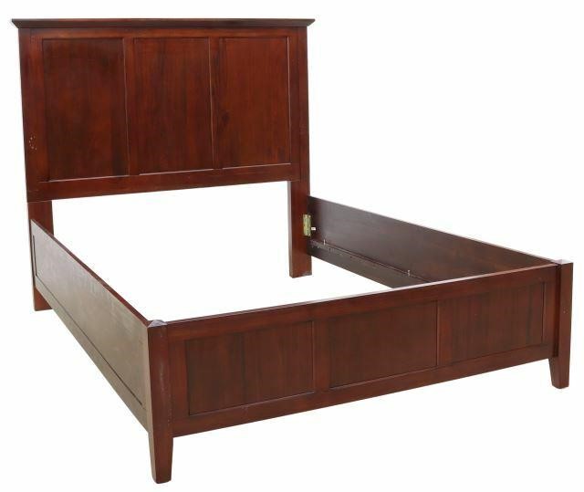 Appraisal: Contemporary mahogany finish hardwood queen size bed st c having