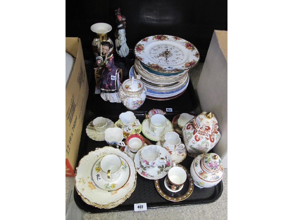 Appraisal: Two trays of assorted ceramics including various plates cabinet cups