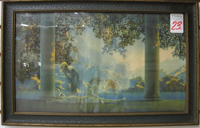 Appraisal: MAXFIELD PARRISH COLOR LITHOGRAPH titled Daybreak after the oil painting