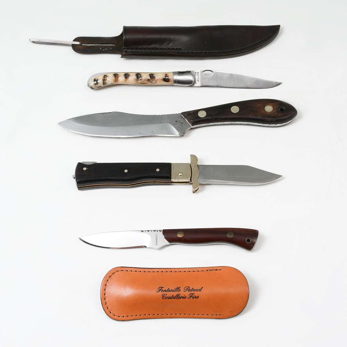 Appraisal: PC KNIFE SET - LAGUIOLE G SCHROCK RUSSELL Laguiole lockback