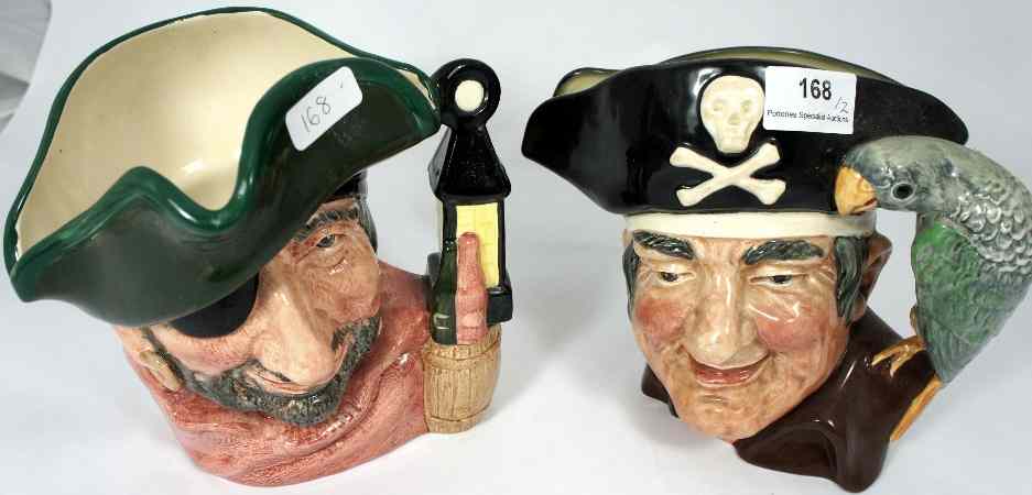 Appraisal: Royal Doulton Character Jugs Smuggler D and Long John Silver