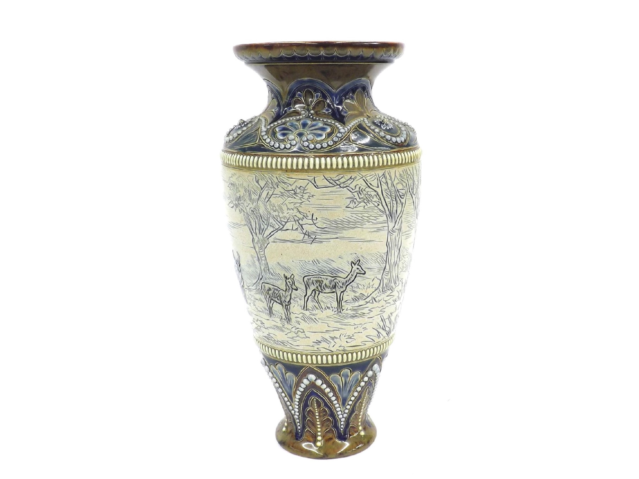 Appraisal: Doulton Lambeth stoneware baluster vase by Hannah B Barlow the