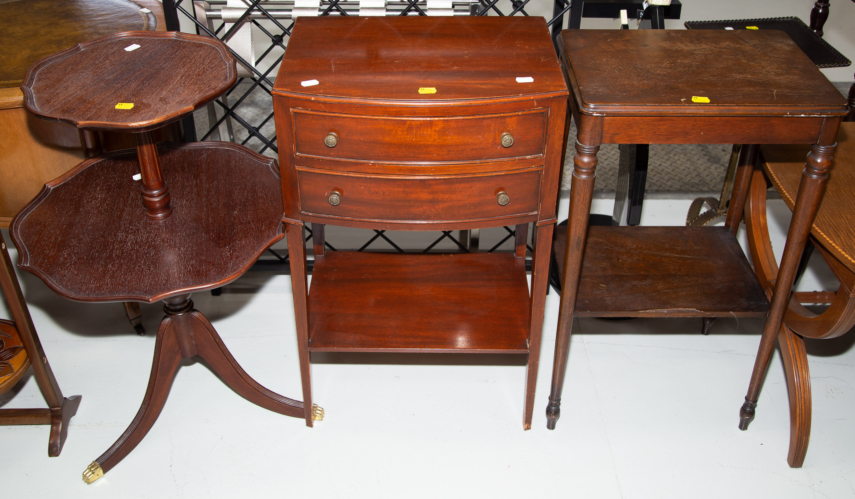 Appraisal: THREE ASSORTED PIECES OF FURNITURE Including mahogany two tier dumbwaiter