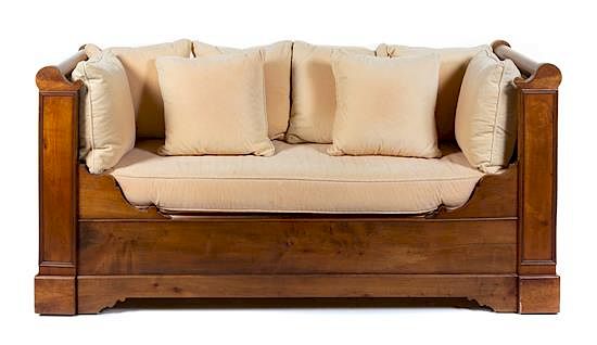 Appraisal: A Louis Philippe Fruitwood Daybed Height x width x depth