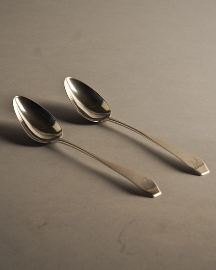 Appraisal: Two Coin Silver Table Spoons the spoons by D Brown