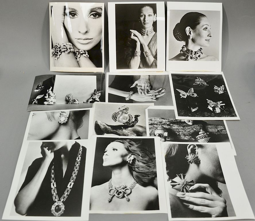 Appraisal: Collection of black and white photographs of Kenneth Lane jewelry