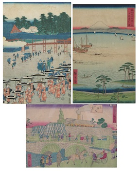 Appraisal: A Lot of Three Japanese Woodblock Prints A lot of