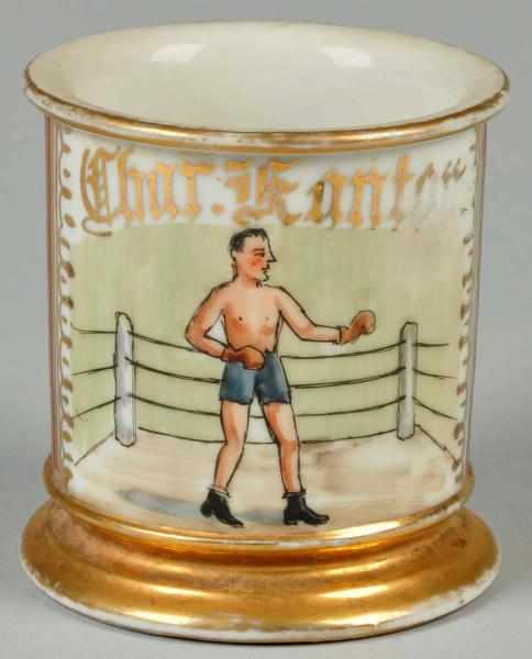 Appraisal: Boxer in Ring Shaving Mug Description Gilt name Char Kantor