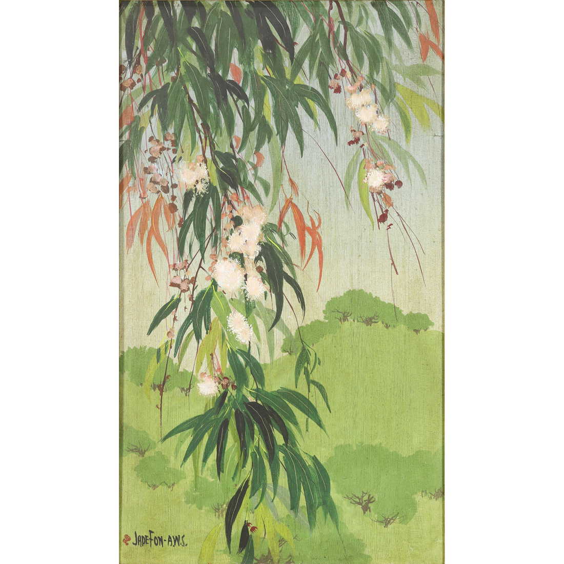 Appraisal: PAINTING JADE FON Jade Fon American - Untitled Tree Blossoms