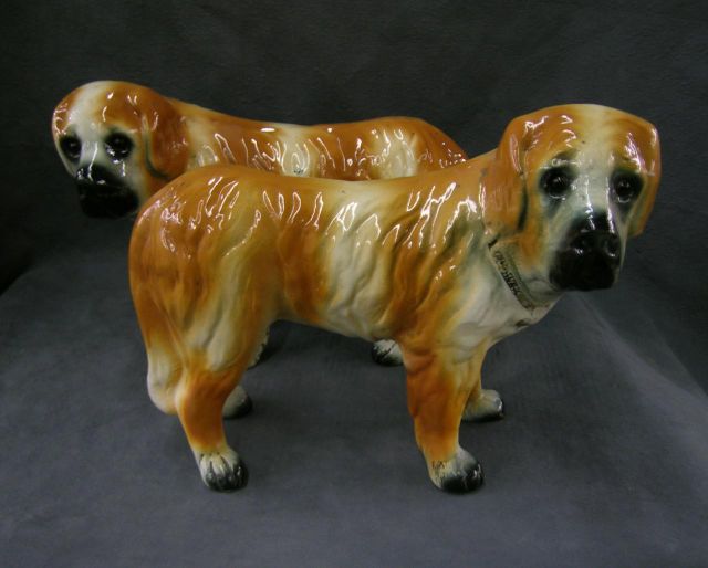 Appraisal: Large pair of Staffordshire St Bernards natural pose with four