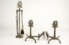 Appraisal: FIREPLACE SET - Late th C bronzed iron fireplace set