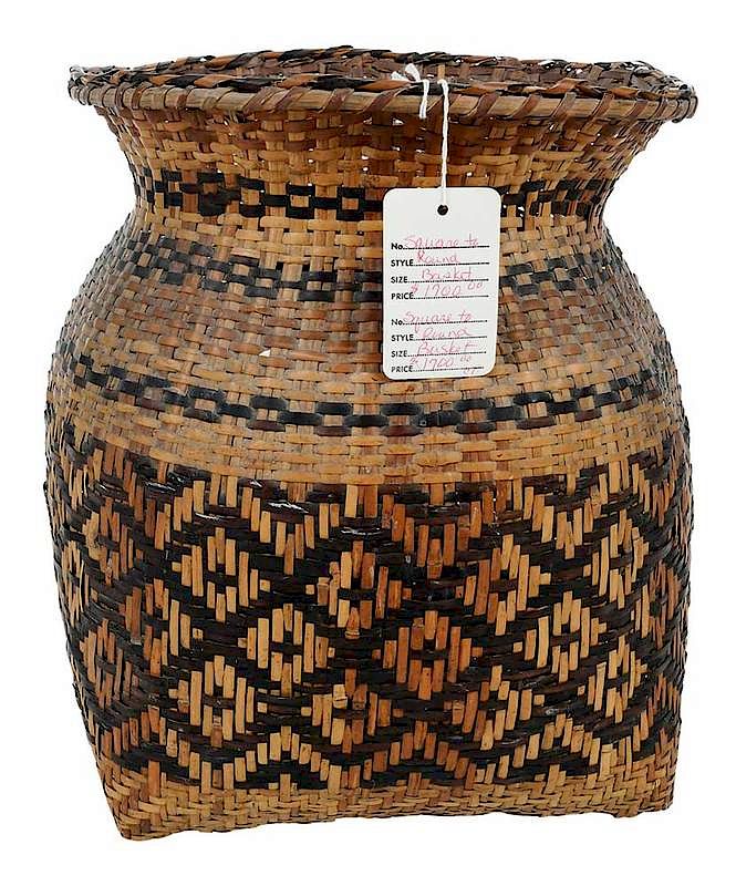 Appraisal: Cherokee River Cane Burden Basket Qualla Boundary North Carolina attributed