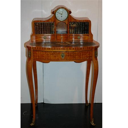 Appraisal: Louis XV Style Parquetry Inlaid Mahogany Bonheur du Jour Estimate