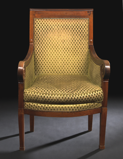 Appraisal: Restauration Mahogany Bergere first quarter th century the padded rectangular