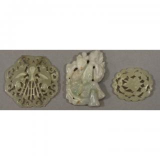 Appraisal: Chinese Carved Jade Pendants Chinese Carved Jade Pendants Two of