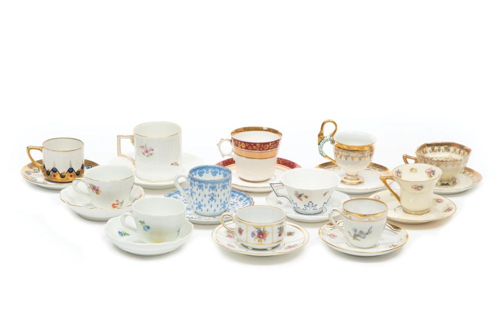 Appraisal: Collection of Twelve Polychrome and Gilt Porcelain Teacups and Saucers