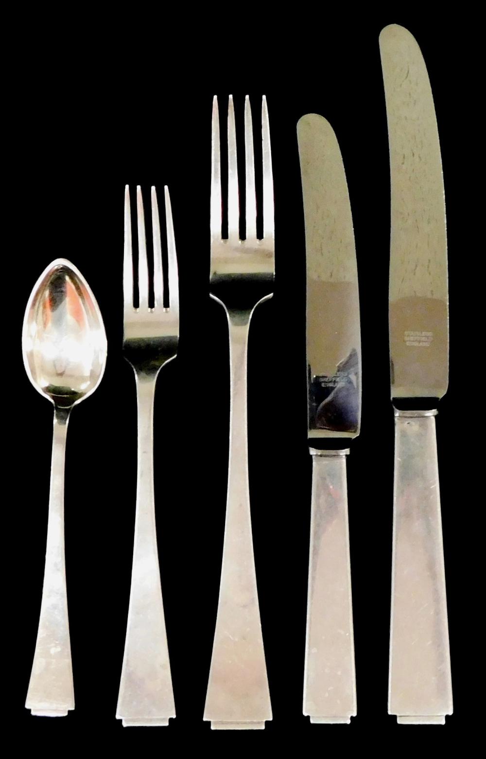 Appraisal: STERLING Continental silver flatware service indistinct hallmarks indicate likely French