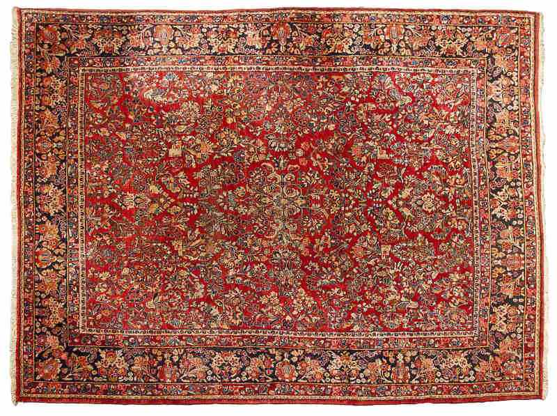 Appraisal: Semi-Antique Sarouk Room Size Rugcotton foundation central medallion and detached