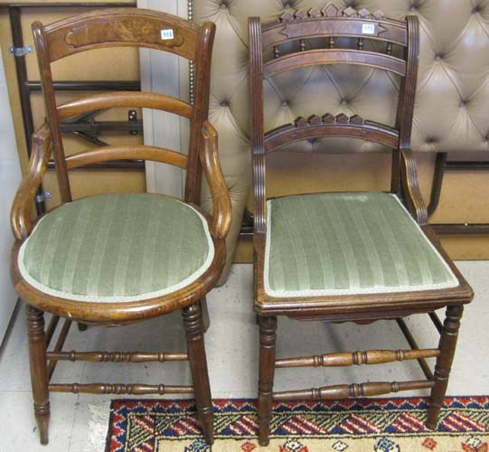 Appraisal: A GROUP OF FOUR VICTORIAN WALNUT SIDE CHAIRS American last