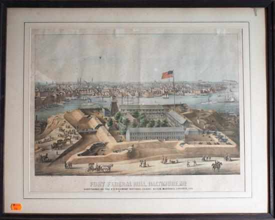 Appraisal: Civil War Camp View E Sachse ''Fort Federal Hill Baltimore