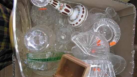 Appraisal: ONE BOX OF ASSORTED GLASS AND CRYSTAL INCLUDING WATERFORD DECANTER