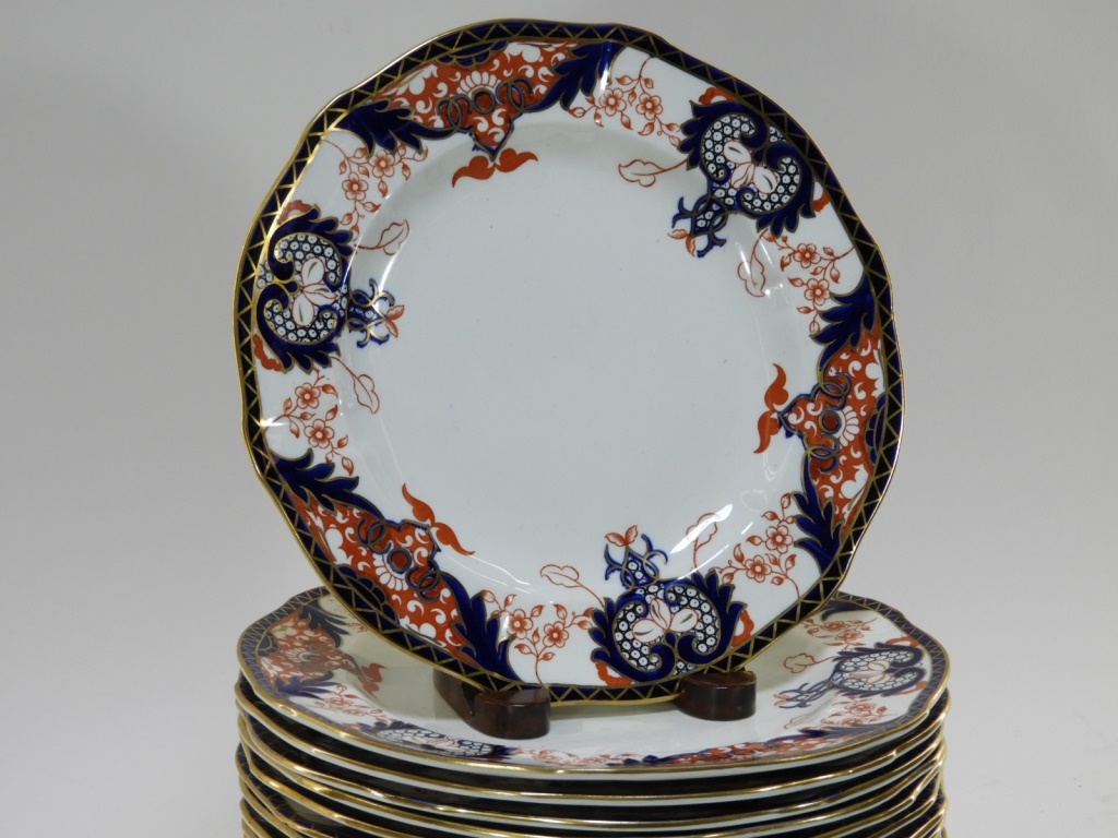 Appraisal: ROYAL CROWN DERBY IMARI PATTERN PLATES England th CenturySixteen Royal