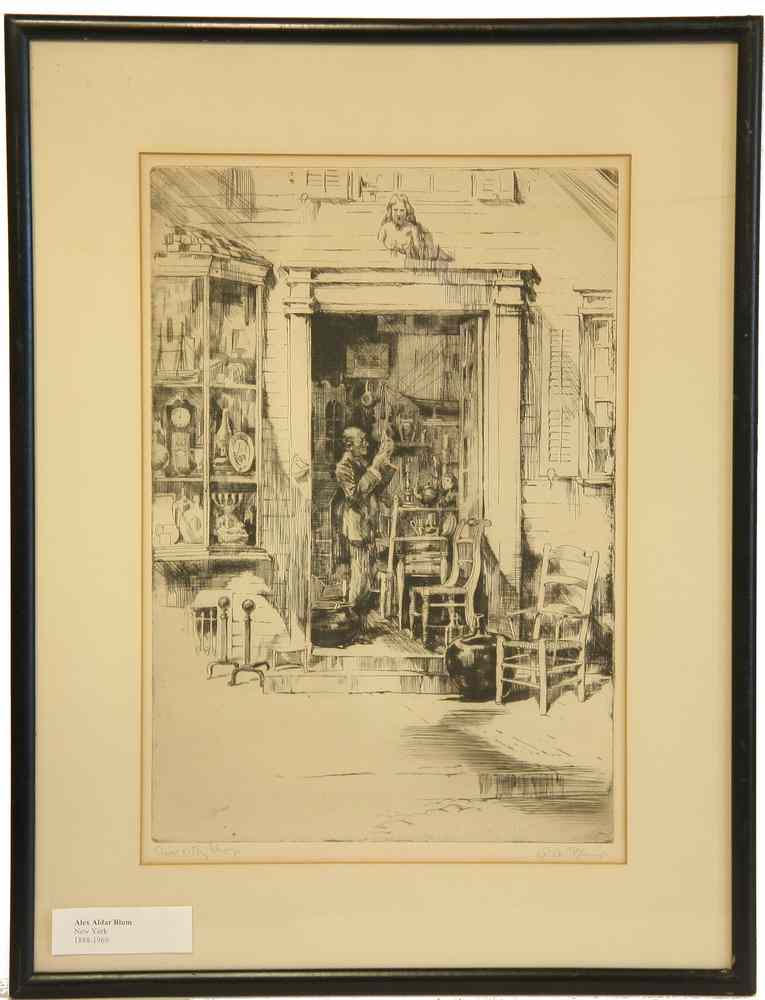 Appraisal: ETCHING - 'Old Curiosity Shop' pencil signed lr 'Alex A