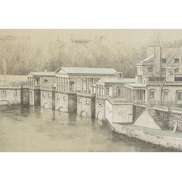 Appraisal: RICHARD HAAS American b Old Waterworks Philadelphia lithograph in colors