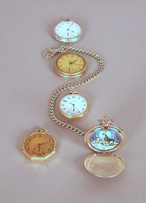 Appraisal: Two Elgin pocket watches together with a Westclox Franklin Mint