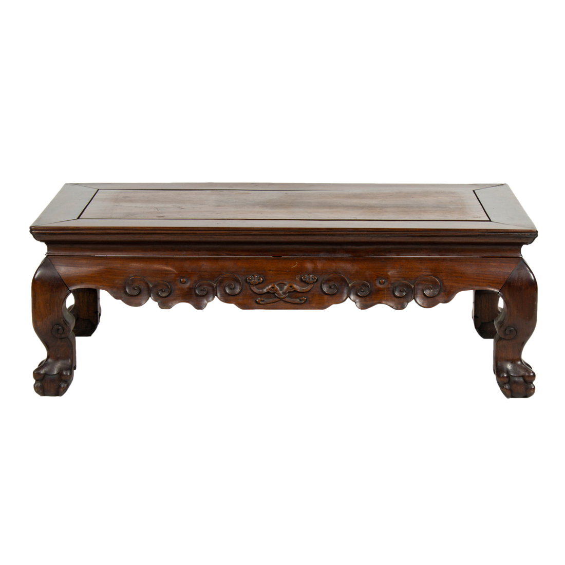 Appraisal: CHINESE HARDWOOD KANG TABLE Chinese hardwood kang table the rectangular