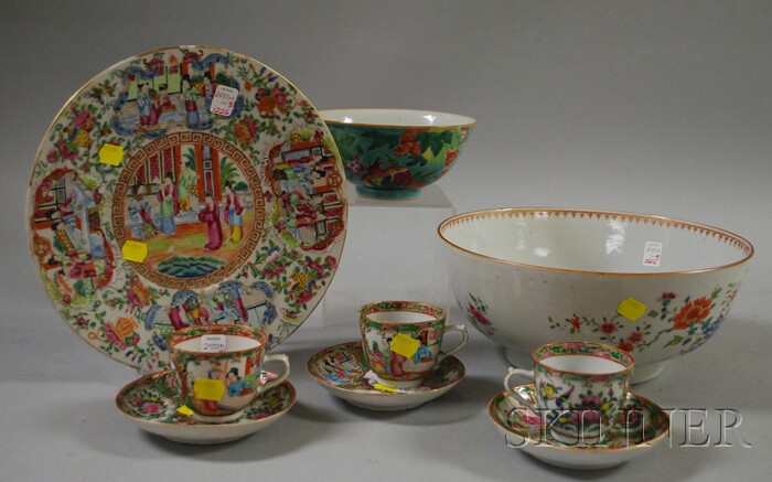 Appraisal: Nine Pieces of Assorted Chinese Export Porcelain Tableware including a