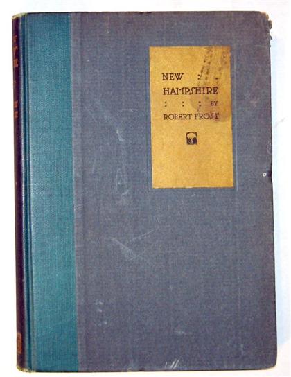 Appraisal: vol Frost Robert New Hampshire New York Henry Holt First