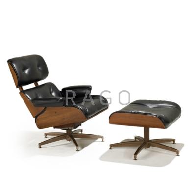 Appraisal: STYLE OF CHARLES AND RAY EAMES Lounge chair and ottoman