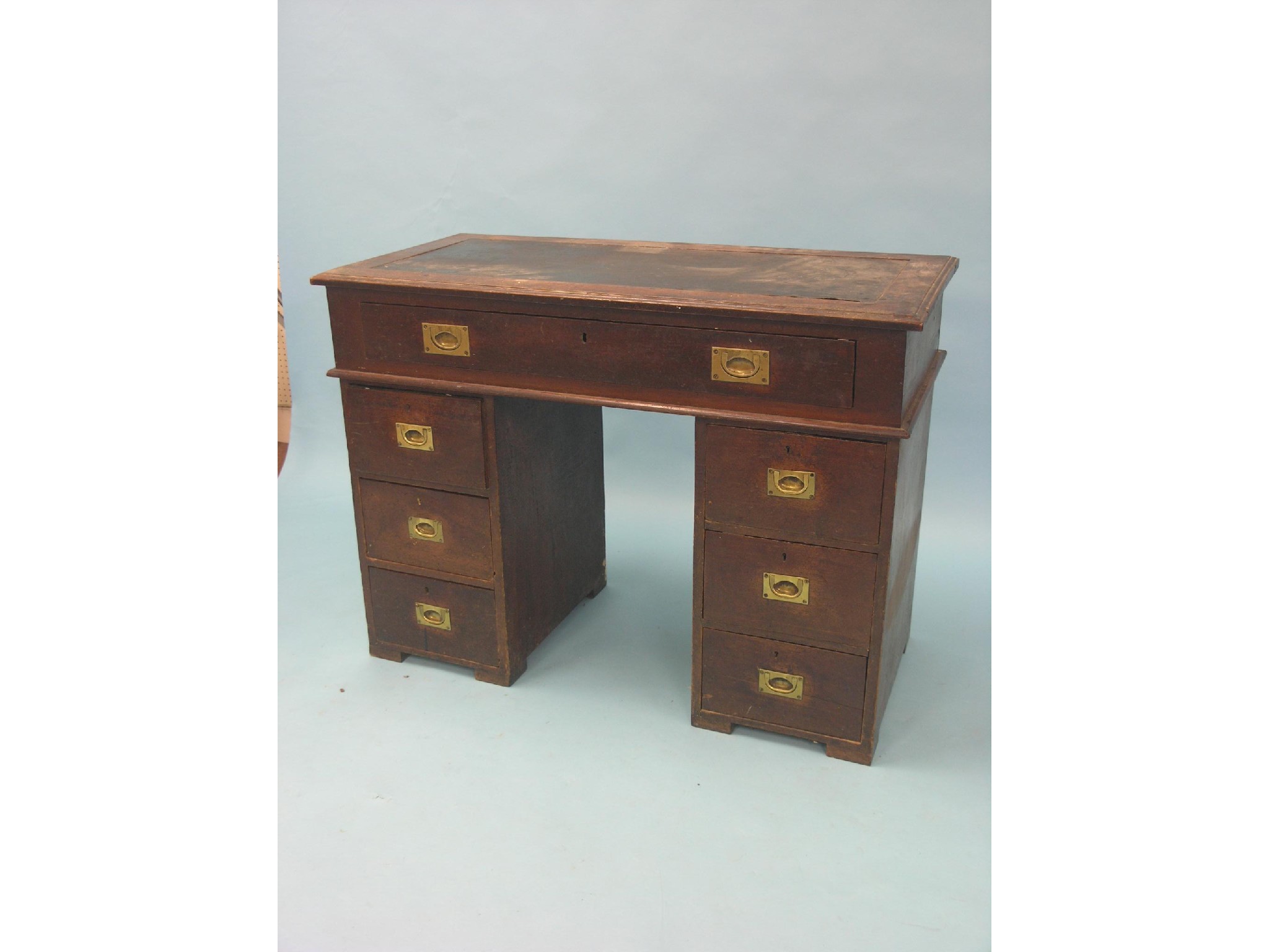 Appraisal: A small th century mahogany desk top with single drawer