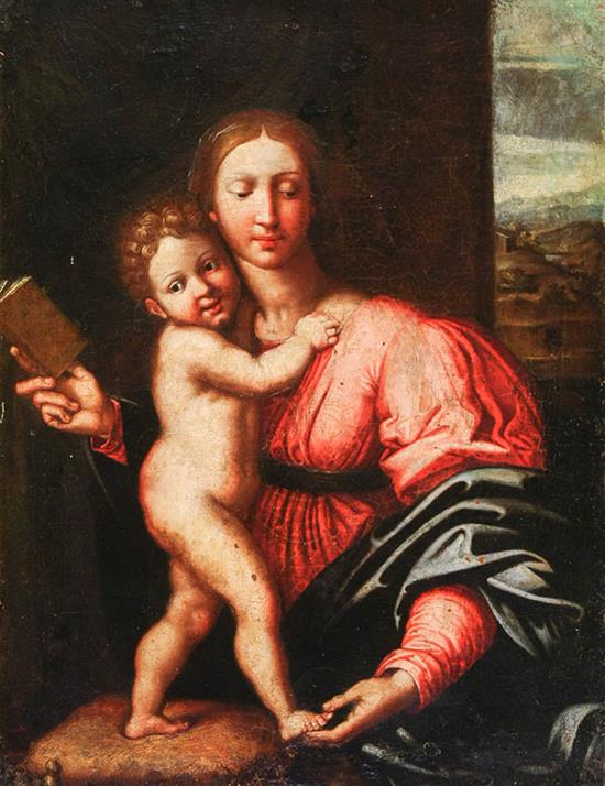 Appraisal: Italian School th- th Century Madonna and Child Unsigned Oil