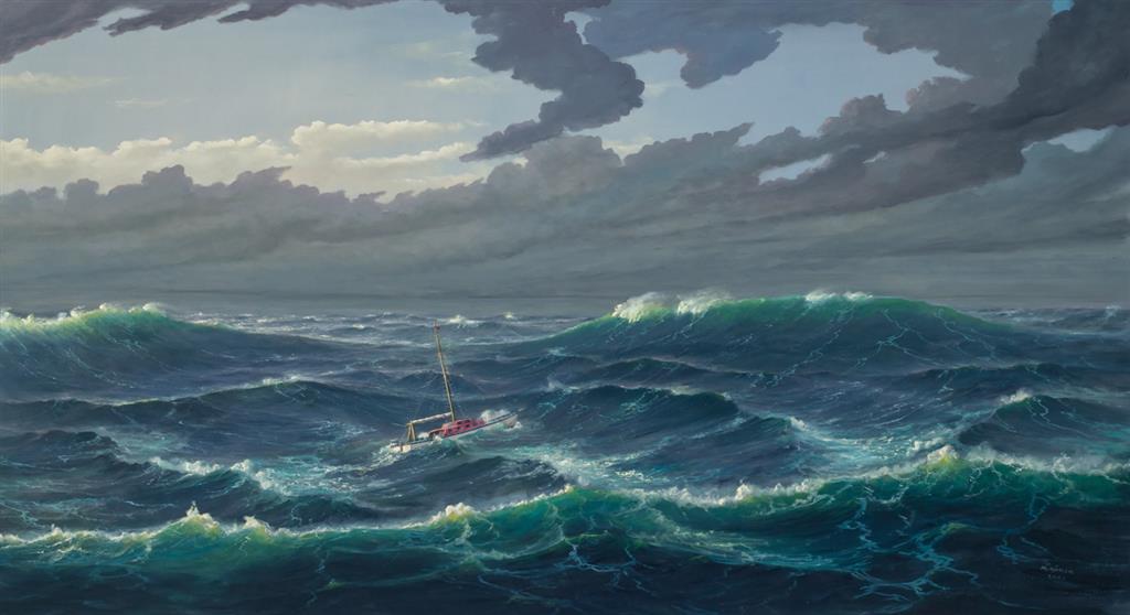 Appraisal: MUSTAFA GUNEN Turkish th Century Caught in a Gale oil