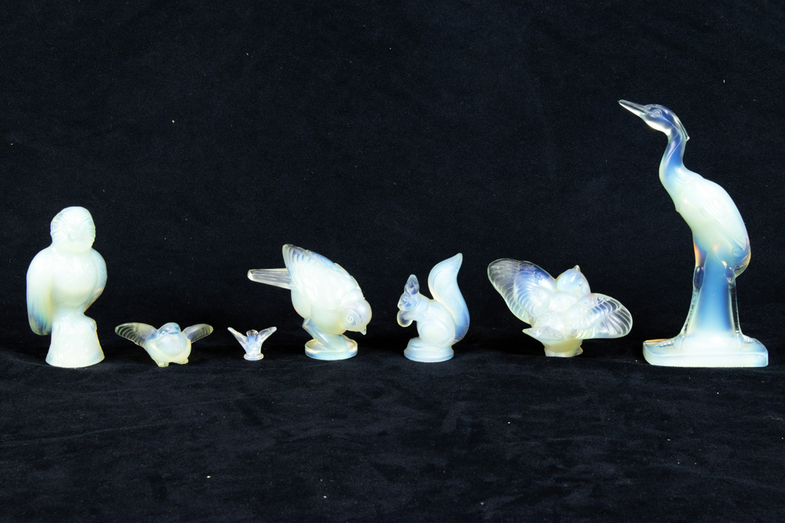 Appraisal: LOT OF SABINO OPALESCENT GLASS ANIMALS lot of Sabino opalescent