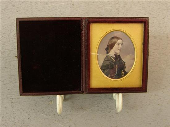 Appraisal: th century daguerreotype in leather case h w in